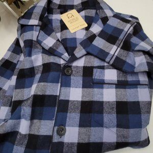 New Noble Mount Mens Cotton Woven Flannel Gingham Check Pajama Sleepwear Set M